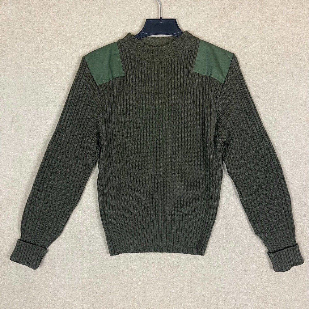 DSCP Velour Collection Knit Wool Sweater Mens 38 Green‎ 100% Wool